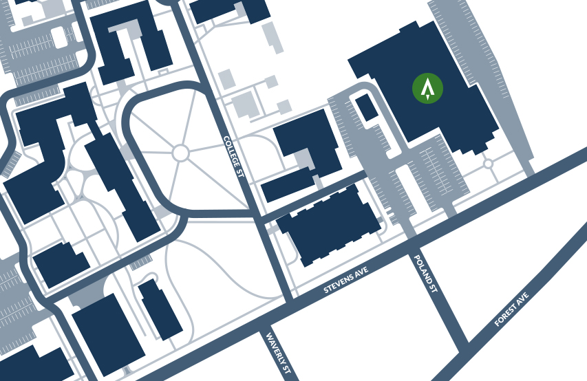 Map of UNE Portland Campus to show Innovation Hall